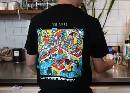 Ten Years of Coffee Embassy Tee - Colour